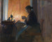 Naświetlony lampą - Harriet Backer — widok dzieła