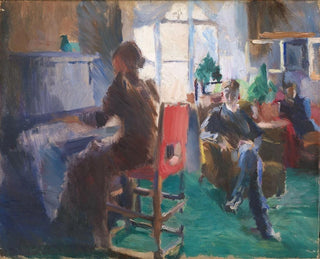 Na pianinie - Harriet Backer — widok dzieła