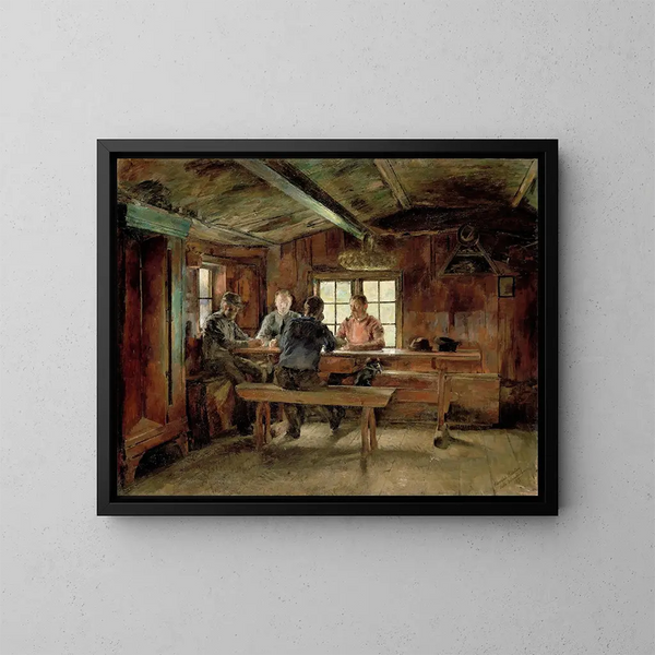 Les Joueurs de cartes - Harriet Backer — oprawiony obraz na ścianie