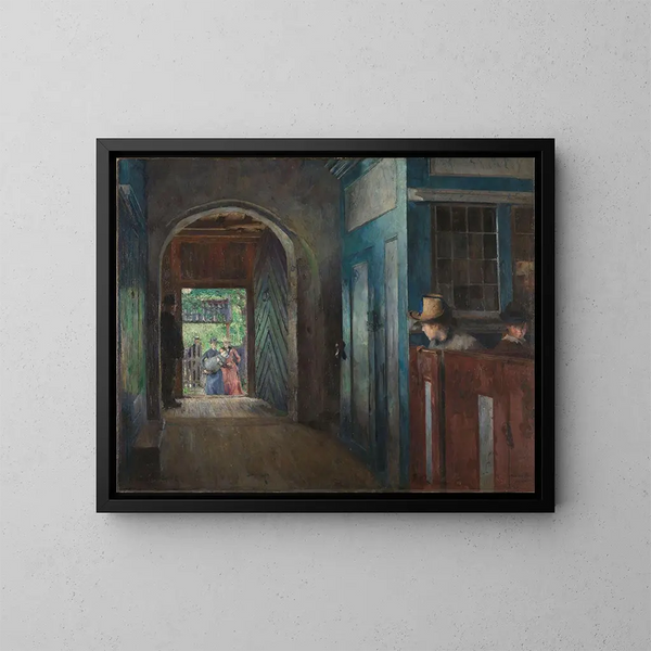 Chrzest w kościele Tanum - Harriet Backer — oprawiony obraz na ścianie