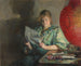 Wnętrze wieczorem - Harriet Backer — widok dzieła