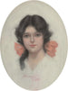 Brązowy z różowym węzłem - Harrison Fisher — widok dzieła