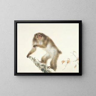 Hashimoto Kansetsu - Old Monkey with Cherry in Autumn.webp