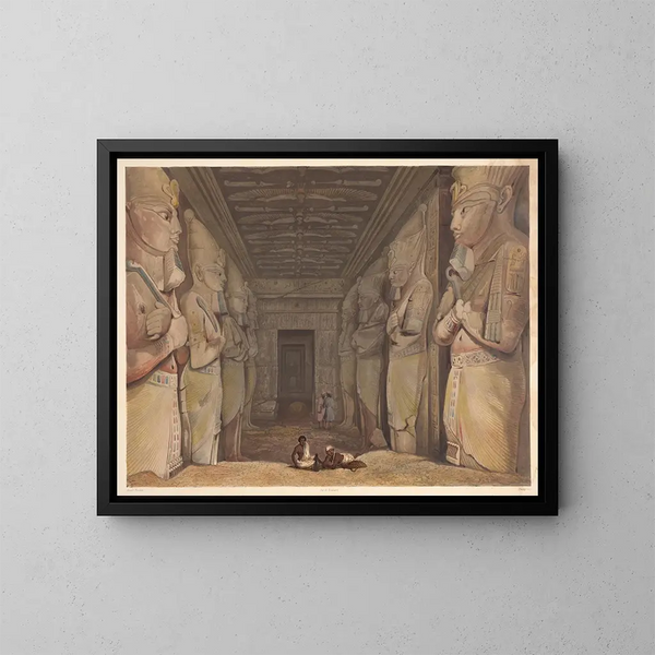 Wnętrza świątyni Abu Simbel - Hector Horeau — oprawiony obraz na ścianie