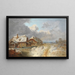 Les maisons de Forstenried en hiver - Heinrich Bürkel — oprawiony obraz na ścianie