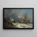 Rue de Village en Hiver avec Abreuvoir - Heinrich Bürkel — oprawiony obraz na ścianie