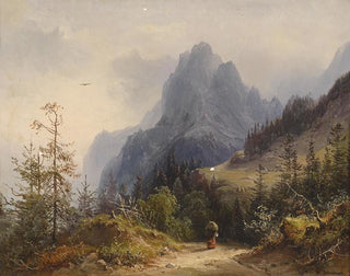 Widok na Mhlsteinhorn - Heinrich Carl Schubert — widok dzieła