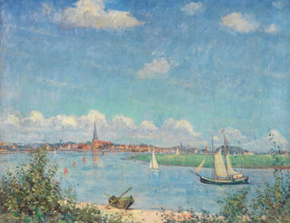 Widok na Travemünde - Heinrich Linde-Walther — widok dzieła