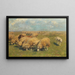 Troupeau de moutons avec chien de berger dans le pâturage - Heinrich von Zügel — oprawiony obraz na ścianie
