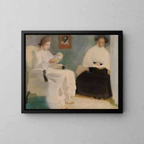 Dziewczyny czytające - Helene Schjerfbeck — oprawiony obraz na ścianie
