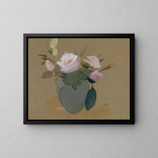 Helene Schjerfbeck - Roses in a BlueGreen Vase.webp