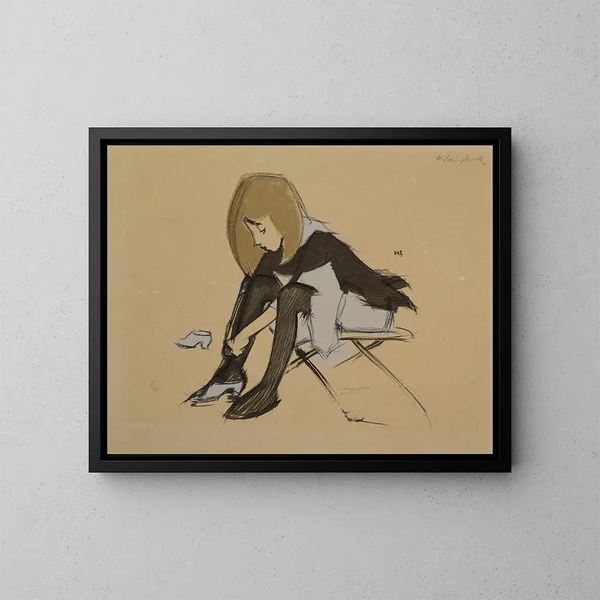 Buty z jedwabiu - Helene Schjerfbeck — oprawiony obraz na ścianie