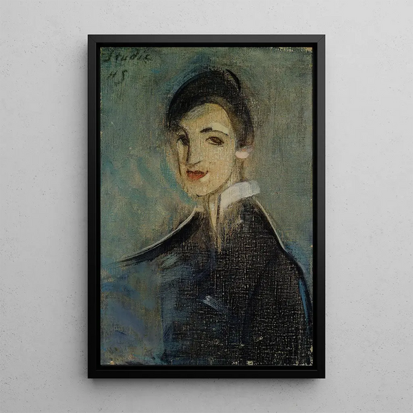Chanteuse en noir - Helene Schjerfbeck — oprawiony obraz na ścianie