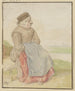 Kobieta siedząca po prawej stronie - Hendrick Avercamp — widok dzieła
