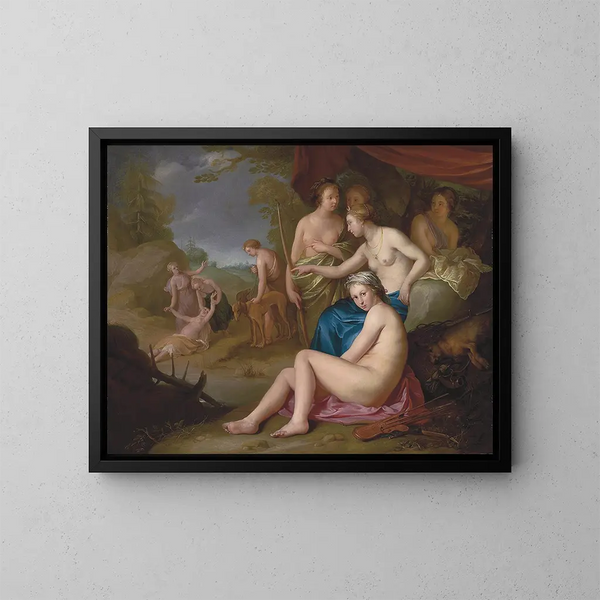 Diane i Kallisto - Hendrick Bloemaert — oprawiony obraz na ścianie