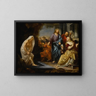 Zmartwychwstanie Lazara - Hendrick Heerschop — oprawiony obraz na ścianie