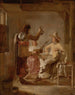 Dwóch żołnierzy i dziewczyny z lutnią - Hendrick van der Burgh — widok dzieła