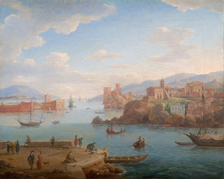 Widok portu śródziemnomorskiego - Hendrik Frans van Lint — widok dzieła