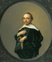 Portret mężczyzny z brodą w czarnym płaszczu z dużym białym kołnierzem trzymający parę rękawic - Hendrik Gerritsz. Pot — widok dzieła