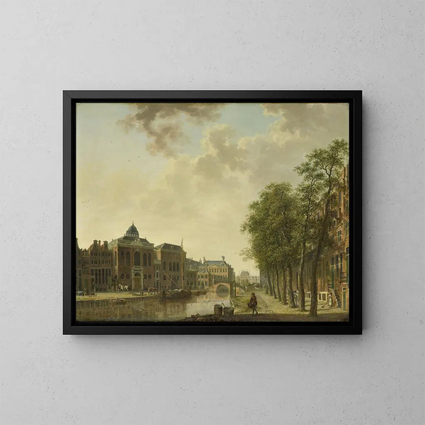 Widok na Houtmarkt w Amsterdamie - Hendrik Keun — oprawiony obraz na ścianie