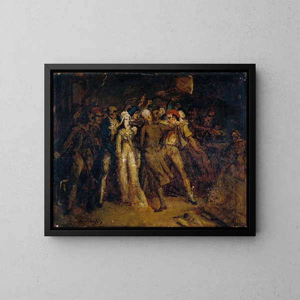 Aresztowania Charlotte Corday - Hendrik Scheffer — oprawiony obraz na ścianie