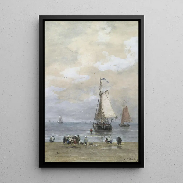 Tri du poisson - Hendrik Willem Mesdag — oprawiony obraz na ścianie