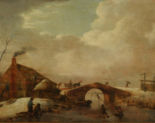 pejzaż zimowy - Hendrik Willem Schweickhardt — widok dzieła