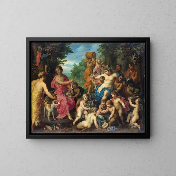 Bacchus i Diana - Hendrik van Balen — oprawiony obraz na ścianie