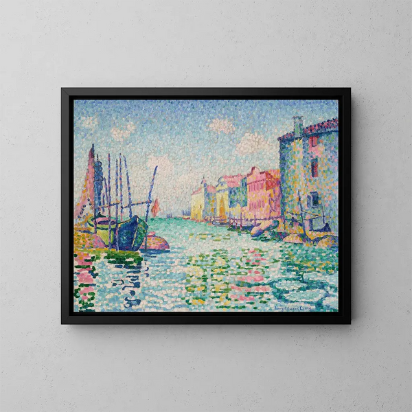 Kanał Ponte Lungo - Henri-Edmond Cross — oprawiony obraz na ścianie
