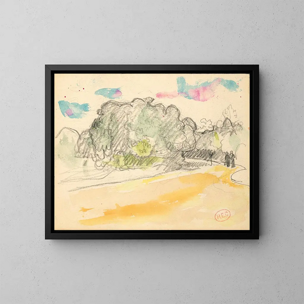 Promenada w Paryżu w lesie Boulogne - Henri-Edmond Cross — oprawiony obraz na ścianie