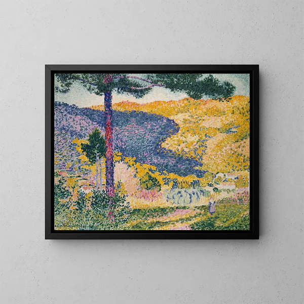 Dolina z cieniem świerków na górze - Henri-Edmond Cross — oprawiony obraz na ścianie