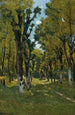 Aleja Tilia w Saint-Privé, Yonne, słoneczna ścieżka leśna - Henri-Joseph Harpignies — widok dzieła