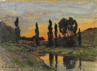 Drzewo nad brzegiem rzeki - Henri-Joseph Harpignies — widok dzieła