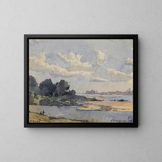 Bords de rivière - Henri-Joseph Harpignies — oprawiony obraz na ścianie