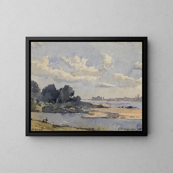 Bords de rivière - Henri-Joseph Harpignies — oprawiony obraz na ścianie