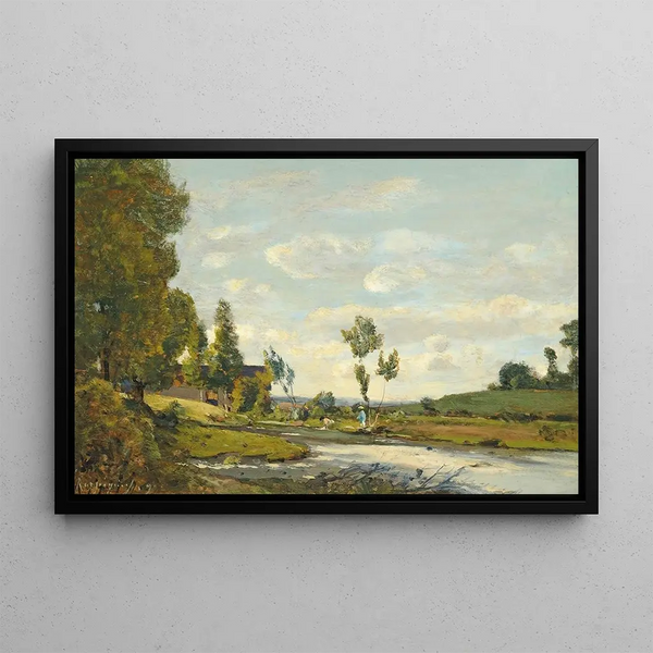 HenriJoseph Harpignies - Lavandires Au Bord De La Rivire.webp