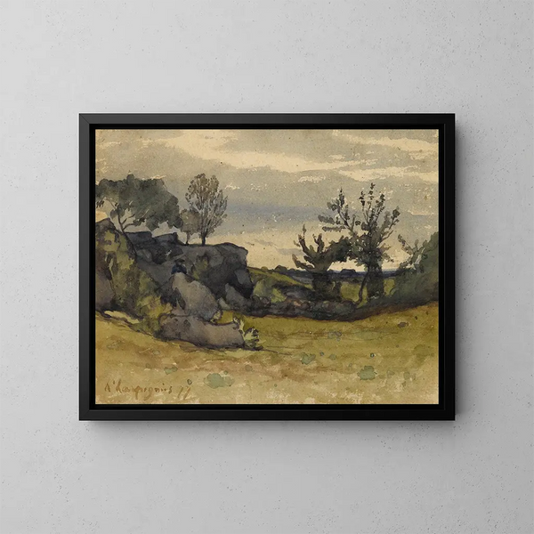 Le Vallon - Henri-Joseph Harpignies — oprawiony obraz na ścianie