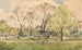 Les jardins des Champs-Élysées avec la fontaine de Diane de Jacques Hittorff, Paris - Henri-Joseph Harpignies — widok dzieła