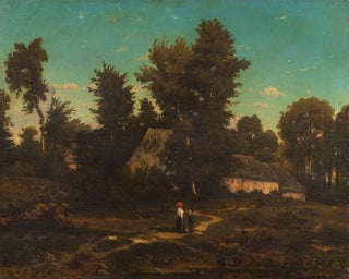 pejzaż z chatkami - Henri-Joseph Harpignies — widok dzieła