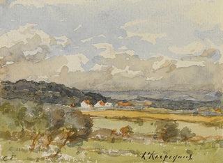 pejzaż z kilkoma chaumières - Henri-Joseph Harpignies — widok dzieła