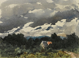 Krajobraz pochmurny o zmierzchu - Henri-Joseph Harpignies — widok dzieła