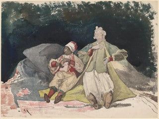HenriJoseph Harpignies - Two Dolls or Puppets Sitting on Cushions.webp