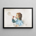Dziewczynka z bańką mydlaną - Henri Jules Jean Geoffroy — oprawiony obraz na ścianie
