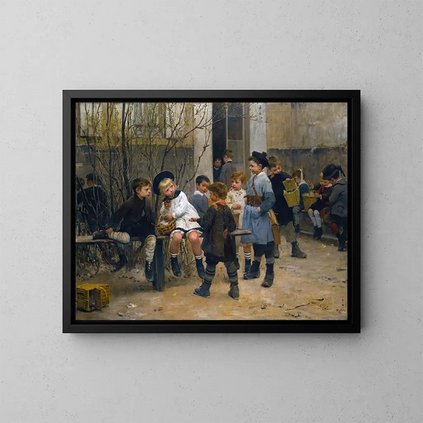 L'heure du goûter - Henri Jules Jean Geoffroy — oprawiony obraz na ścianie