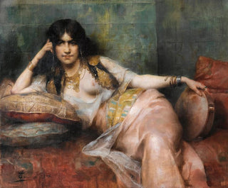 Odalisque au tambourin - Henri Adrien Tanoux — widok dzieła