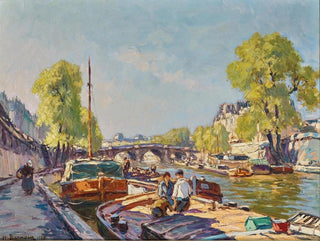 Paryż, widok na Pont Neuf - Henri Alphonse Barnoin — widok dzieła