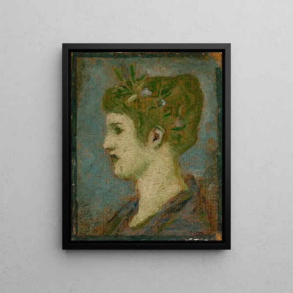 Henri Cros - Tte de femme couronne de feuillage profil gauche.webp