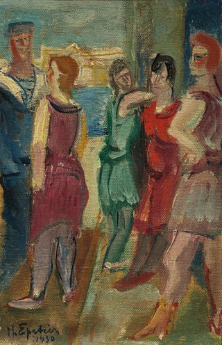 Henri Epstein - Femmes et marins sur le port.webp