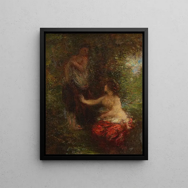 Dwie kąpiące się kobiety - Henri Fantin-Latour — oprawiony obraz na ścianie