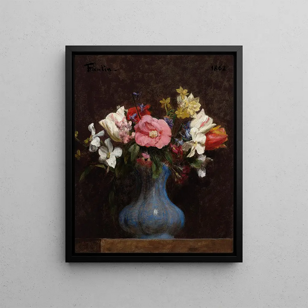 Kwiaty kamelie i tulipany - Henri Fantin-Latour — oprawiony obraz na ścianie